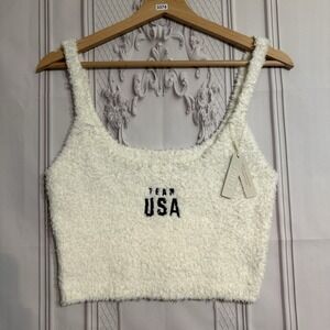 SKIMS Cozy Knit Tank Top Team USA White 2X/3X Can Fit L/XL NWT
